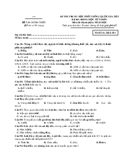 Đề thi thử môn Sinh luyện thi Đại học Y Hà Nội số 1
