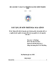 “Quan điểm biện chứng duy vật về phương thức của sự phát triển vàý nghĩa của việc nghiên cứu quan điểm đó trong nghiên cứu, học tập của sinh viên.” | Bài tập lớn môn Tư tưởng Hồ Chí Minh