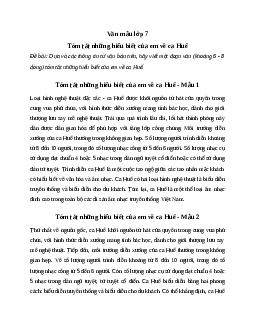 Đoạn văn tóm tắt những hiểu biết của em về ca Huế (5 mẫu) | Văn mẫu lớp 7 Cánh diều