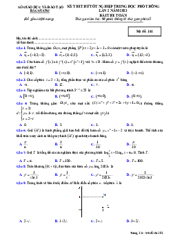 Đề thi thử THPT Quốc gia năm 2023 môn Toán lần 2 Sở GD&ĐT Bắc Giang