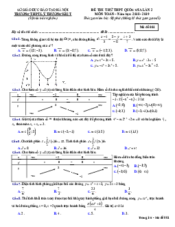 Đề thi thử Toán THPT QG 2019 lần 2 trường THPT Lý Thường Kiệt – Hà Nội