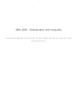 Mills 2008 - Globalization and Inequality | Advance reading | Đại học Khoa học Xã hội và Nhân văn, Đại học Quốc gia Thành phố HCM