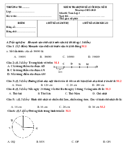 Bộ đề thi học kì 2 môn Toán 3 năm 2022 - 2023 (Đề 2) | Chân trời sáng tạo