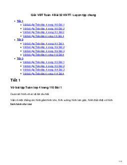 Vở bài tập Toán lớp 4 trang 110 Bài 32: Luyện tập chung Kết nối tri thức