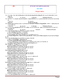 10 Đề thi thử THPT Quốc Gia môn Giáo Dục Công Dân (có đáp án)