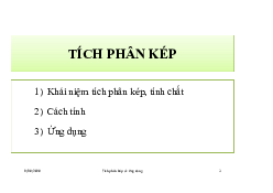 Tài liệu Tích Phân Kép - Giải tích 2 | Trường Đại học Công nghệ, Đại học Quốc gia Hà Nội