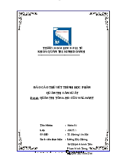 Báo cáo Vai trò của quản trị tồn kho - Quản trị học | Trường Đại học Kinh tế, Đại học Quốc gia Hà Nội