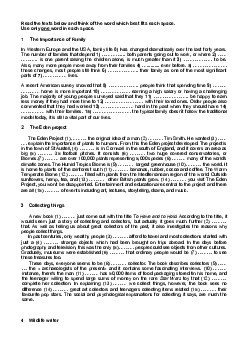 Top 10 Bài Open Cloze có đáp án - Read the texts below and think of the word which best fits each space.