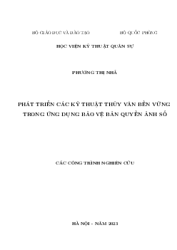 Đồ án "Phát triển các kỹ thuật thủy vân bền vững trong ứng dụng bảo vệ bản quyền ảnh số"