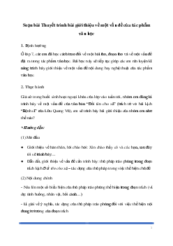 Soạn bài: Thuyết trình bài giới thiệu về một vấn đề của tác phẩm văn học Ngữ Văn 8 | Cánh diều