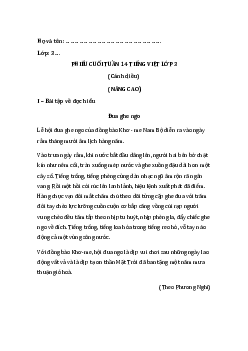 Bài tập cuối tuần Tiếng Việt lớp 3 Nâng cao Tuần 14 - Cánh diều