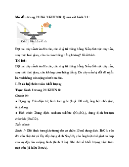 Giải Khoa học tự nhiên 8 bài 3: Định luật bảo toàn khối lượng - Phương trình hóa học | Cánh diều