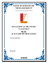 Báo cáo Quản lý sinh viên trong lớp học | Môn Cấu trúc dữ liệu và giải thuật - Đại học Bách Khoa Hà Nội