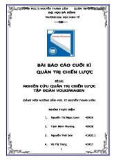 BÀI BÁO CÁO CUỐI KÌ QUẢN TRỊ CHIẾN LƯỢC - Môn Quản trị Học - Đại Học Kinh Tế - Đại học Đà Nẵng