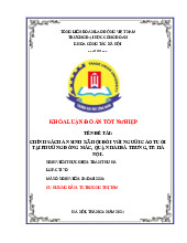 Chính Sách An Sinh Xã Hội Cho Người Cao Tuổi Ở Hà Nội | Môn Khóa luận tốt nghiệp - Đại học Công Đoàn