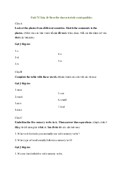 Giải Tiếng Anh 10 Unit 7C: Describe characteristics and qualities | Explore New Worlds