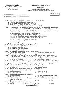 Đề thi thử THPT Quốc gia môn Sinh học năm 2020 lần 1 trường THPT Nguyễn Đức Cảnh, Thái Bình