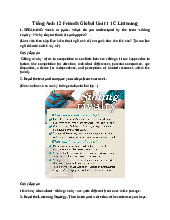 Giải SGK Tiếng Anh 12 Friends Global Unit 1 1C Listening