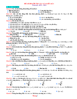 Đề Cương Ôn Tập Giữa Học Kỳ 1 Vật Lí 11 KNTT
