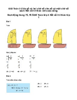 Giải Toán 3 Bài 26: Chia số có hai chữ số cho số có một chữ số | Kết nối tri thức
