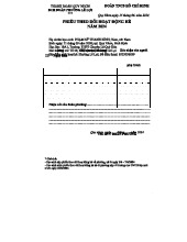Mẫu phiếu theo dõi hoạt động hè 2024 cho học sinh tại Quy Nhơn