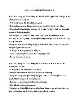 Đề cương điều dưỡng cơ sở 1