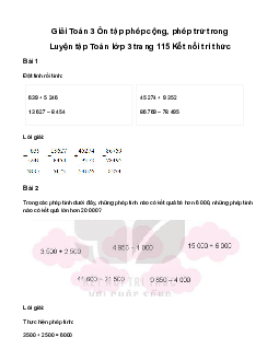 Giải Toán 3 Bài 77: Ôn tập phép cộng, phép trừ trong phạm vi 100 000 | Kết nối tri thức