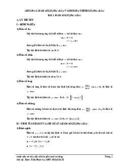 Phân loại và phương pháp giải bài tập hàm số lượng giác và phương trình lượng giác