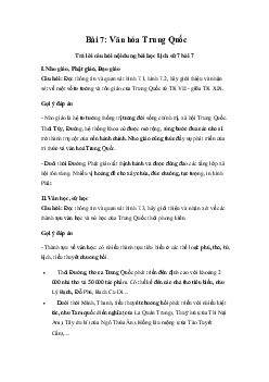 Giải Lịch sử 7 Bài 7: Văn hóa Trung Quốc | Cánh diều