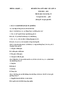 Giải Đề thi giữa học kì 2 lớp 10 năm 2022 - 2023 sách Kết nối tri thức với cuộc sống | Lịch Sử 10 đề 1