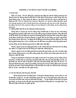 Tiểu luận kinh tế chính trị về hàng hóa sức lao động | Học viện Ngân Hàng