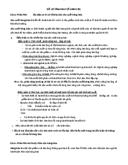 Đề cương chính trị: Phân tích điều kiện ra đời và tồn tại của sản xuất hàng hóa  | Đại học Sư Phạm Hà Nội