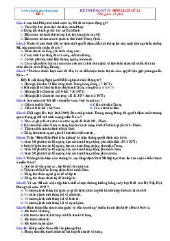 Bộ đề thi HK2 môn sử 12 (có đáp án)