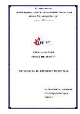 Tiểu luận cuối kỳ Xe Toyota Fortuner 2.5G MT 2014 Môn Công nghệ kỹ thuật ô tô | Trường Đại học Công nghiệp Thành phố Hồ Chí Minh