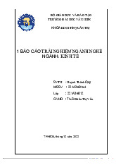 Tiểu luận Báo Cáo Trải Nghiệm Ngành Kinh Tế môn Kinh tế văn hóa xã hội Asean  - Trường Đại học Văn Hiến.