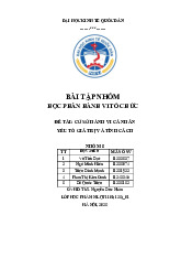 Cơ sở hành vi cá nhân yếu tố giá trị và tính cách | Môn Hành vi tổ chức - Đại học Kinh Tế Quốc Dân