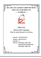 Báo cáo BTL: Hệ thống Cảnh báo Rò rỉ Khí Gas | Iot và ứng dụng | Học viện Công nghệ Bưu chính Viễn thông