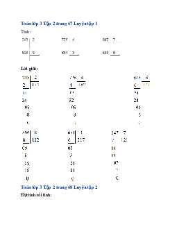 Giải SGK Toán lớp 3 trang 67, 68 Chia cho số có một chữ số trong phạm vi 100 000 (Tiếp theo) | Cánh diều