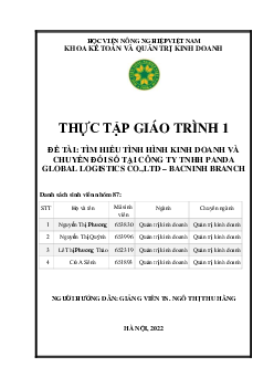 Báo cáo thực tập Khoa Kế toán và Quản trị kinh doanh | Học viện Nông nghiệp Việt Nam