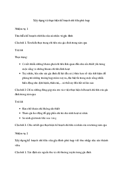 Giải Hoạt động trải nghiệm 11: Xây dựng và thực hiện kế hoạch chi tiêu phù hợp | Chân trời sáng tạo