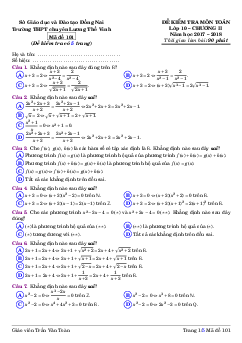 Đề kiểm tra Đại số 10 chương 3 trường THPT chuyên Lương Thế Vinh – Đồng Nai