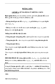 Chuyên đề đường tròn ôn thi vào lớp 10