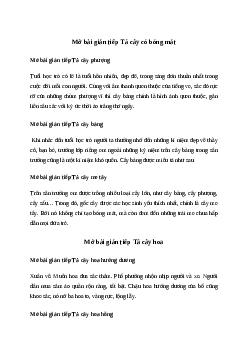 Mở bài gián tiếp tả một cây hoa (hoặc cây ăn quả, cây bóng mát, cây lương thực, cây cảnh) | Văn mẫu Tiếng việt 10| Cánh diều