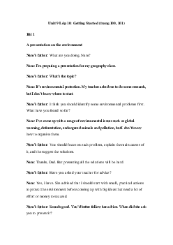 Tiếng Anh 10 Unit 9: Getting Started - Ke