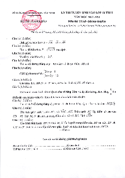 Đề tham khảo tuyển sinh lớp 10 môn Toán năm 2020 – 2021 sở GD&ĐT Tây Ninh