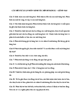 Câu hỏi tự luận môn kinh tế chính trị mác – lênin | Trường Đại học Giao thông Vận Tải