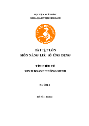 Bài Tập Lớn Môn Năng Lực Số Ứng Dụng Tìm Hiểu Về Kinh Doanh Thông Minh |  Năng Lực Số Ứng Dụng