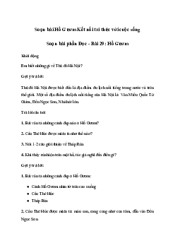 Soạn bài Hồ Gươm (trang 126) | Tiếng việt 2 sách Kết nối tri thức