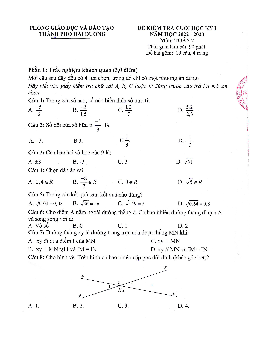 Đề cuối học kỳ 1 Toán 7 năm 2022 – 2023 phòng GD&ĐT thành phố Hải Dương