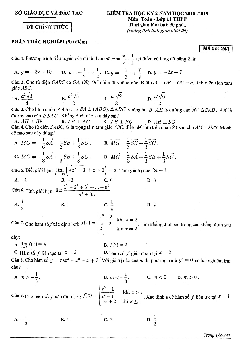 Đề thi học kỳ 2 Toán 11 năm 2018 – 2019 sở GD&ĐT Bình Dương